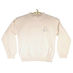Nutmeg Mills Vintage Golf Sweater Mens Large Ivory Cotton‎ USA Made